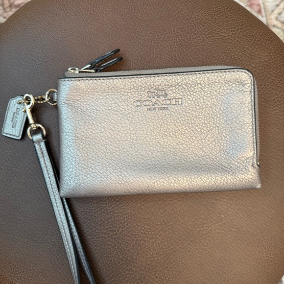 Coach Leather Double Corner Zip Wristlet Wallet - Picture 2 of 6